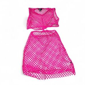 Pink Fishnet dress has stretch brand new